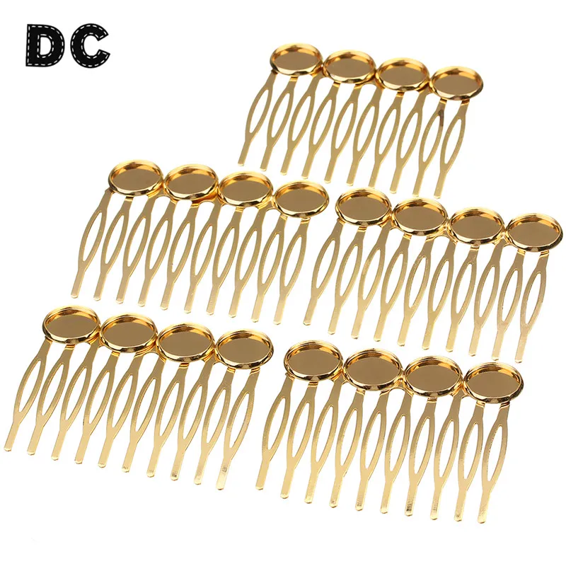 5pcs/lot 4 Base Hairpin Settings 12mm Cabochons Bases Hair Clips Hairpin Trays for Cabochon Cameo DIY Headwear Findings