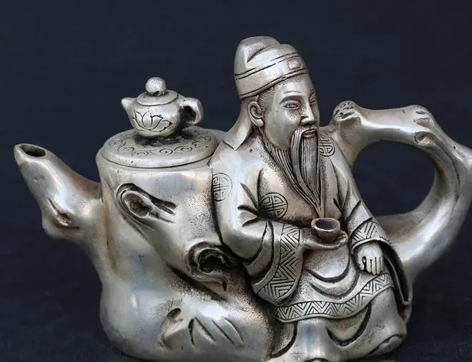 

Rare Old Silver carving ornaments--Stump pot,handmade crafts,best collection & adornment,free shipping