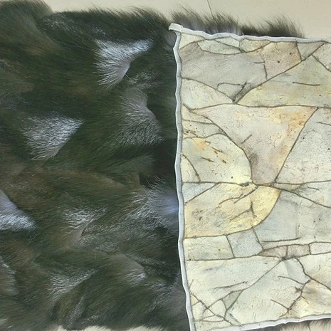 Wholesale silver fox fur skin blanket/real fox fur pelt/ fur skin plate