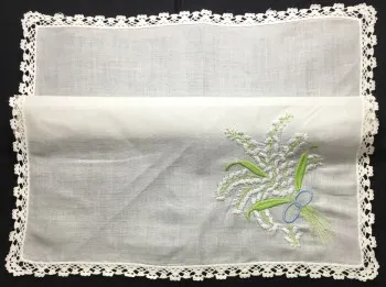 

Set of 12 New Wedding Handkerchiefs White Cotton Hankies with White Lace Edged & Color embroidery Floral Hanky For Bride Gifts