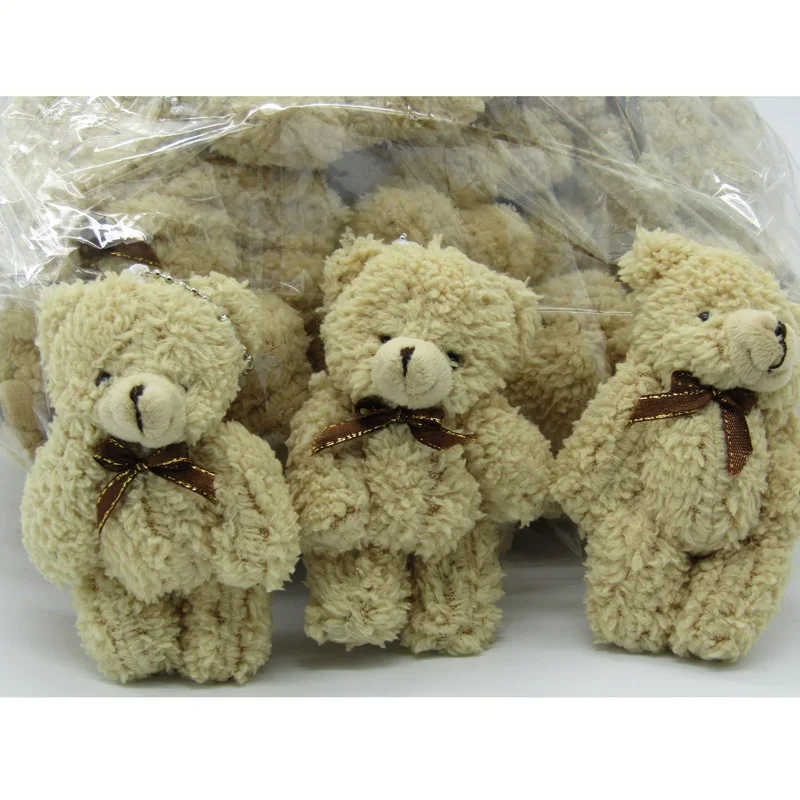 20PCS/LOT Mini Teddy Bear Stuffed Plush Toys 12cm Small Bear Stuffed Toys pelucia Pendant Kids Birthday Gift Party Decor 018