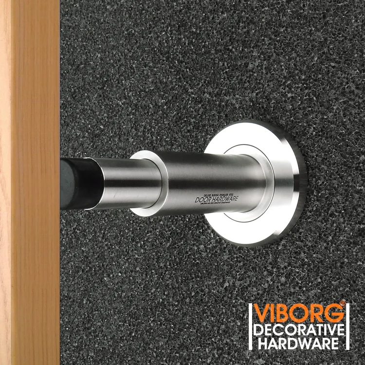 VIBORG Deluxe Adjustable 304 Stainless Steel + Rubber Door Stopper Wall mounted door Doorstop Door Stop Wall Protector Bumper