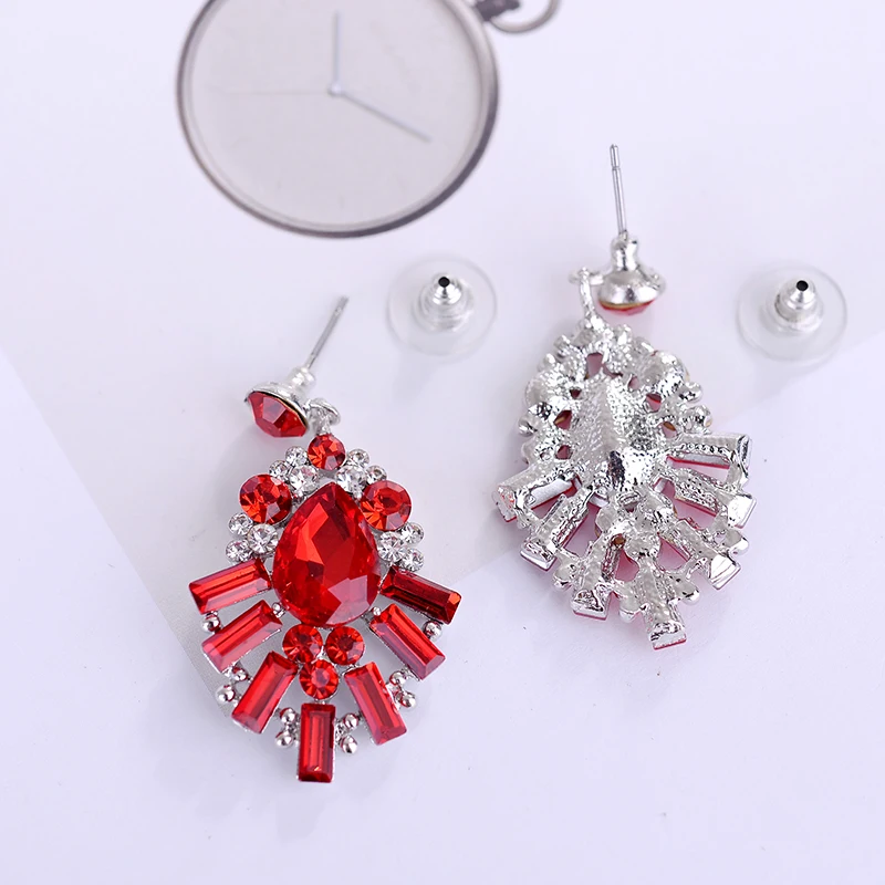 LUBOV Colorful Crystal Opal Stone Metal Drop Earrings Fashion Women Rhinestone Piercing Earring 2019 New Christmas Jewelry Gift