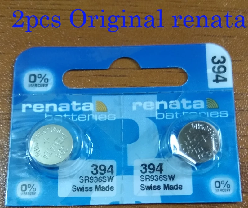 2Xrenata Silver Oxide Watch Battery 394 SR936SW 936 1.55V 100% original brand renata 394 renata936 battery