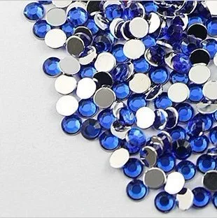 Free Shipping ! 1000 pcs/ lot Top quality 10mm Royal Blue  flatback Acrylic Rhinestone gem for Cloth shoe decoration accessary