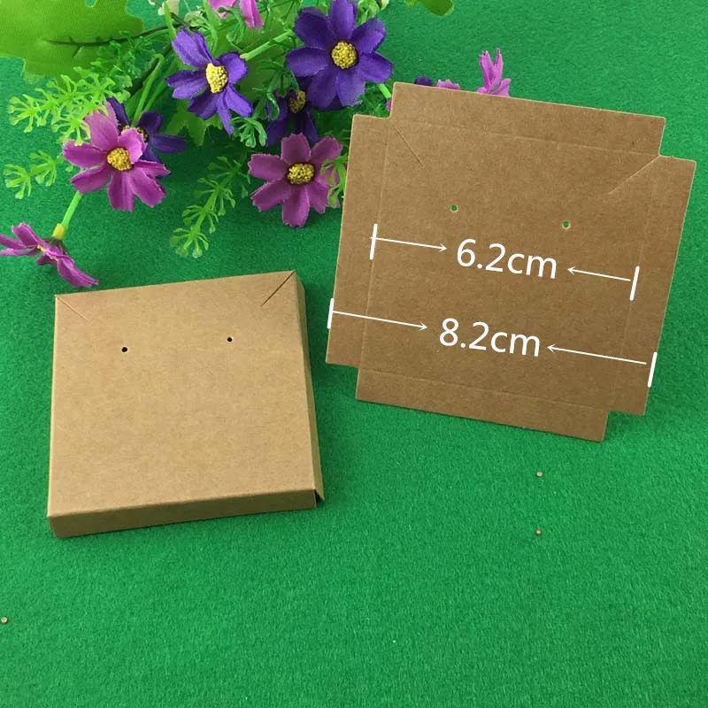 100PCS/Lot Kraft Necklace/Earring Cards Blank Jewelry Displays Cards unfit for 65*65*30mm Box Packaging Cards Accept custom logo