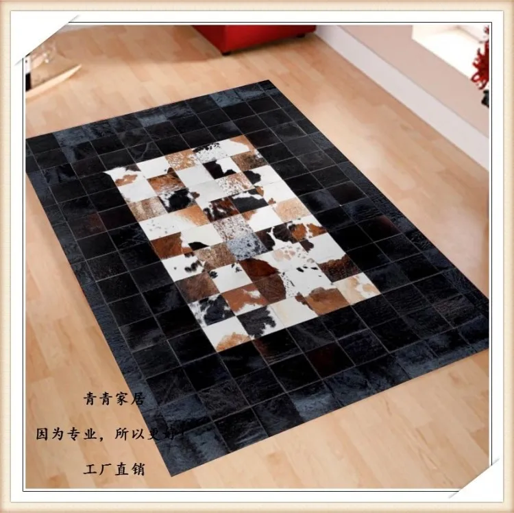 

2018 free shipping 1 piece via DHL 100% natural genuine cowhide home carpet