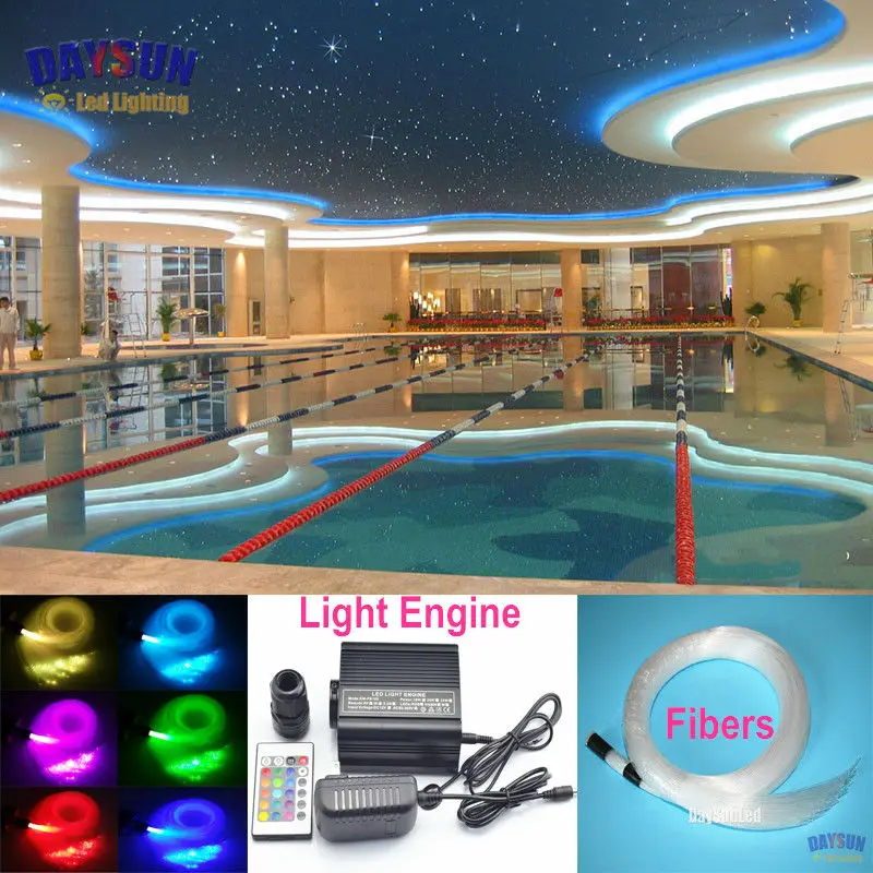 

RGB LED Fiber Optic Ceiling Light Kit + 24key IR Remote + 300pcs*0.75mm*2m Fiber Cable for Home KTV Spa Hotel Room Decoration