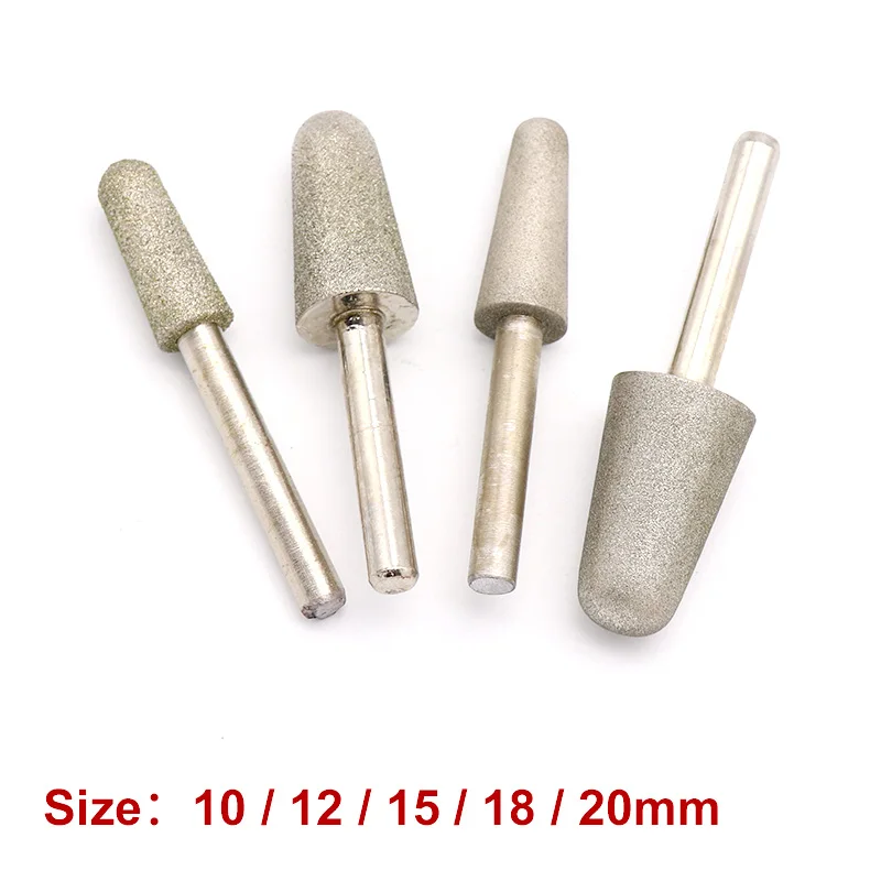 6Mm Shank 10-20มม.60/320กรวดกรวยหัวเจียร Bullet โรตารี่ Bits สำหรับกระจกแก้วหินหยกแกะสลักเครื่องมือเจาะ