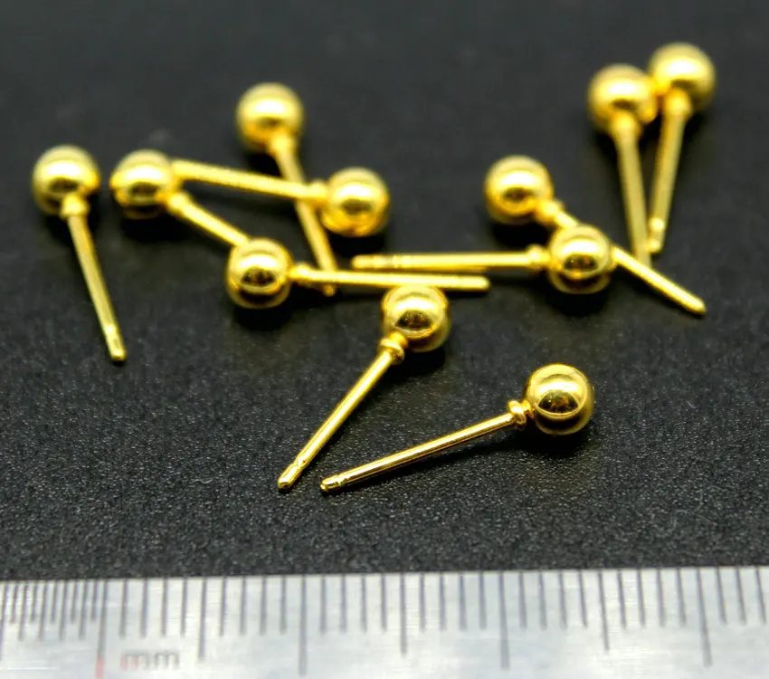 

400pcs (200pairs) 4mm ball stud earrings - studs- made of zinc alloy and brass post earrings, ball studs