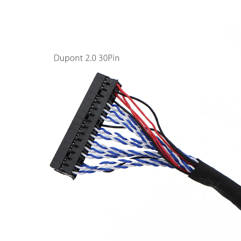 250mm/450mm with hooks LVDS Cable FIX-30P-D8 FIX 30Pins D8 Double 2ch 8bit 1.0mm Pitch for 17-21 LCD Display Panel Controller