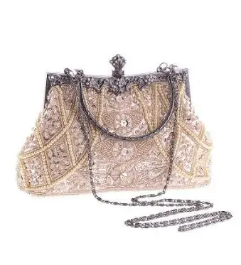 Women handbag Bride party bag Women Wallet Chain  Clutch Bags Beads Evening bag Day clutches Lady wedding bag vintage purse