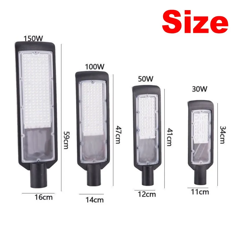 1pc Led lampione 30W 50W AC85-265V impermeabile IP65 strada lampada da giardino faretto Led bianco lampione applique da parete per esterni
