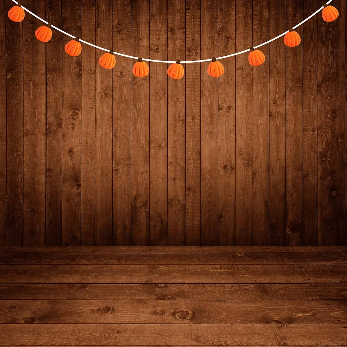 Allenjoy photographic background Pumpkin Lights Classic Vintage Wooden Children Celebration Photographic background for study