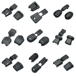 10 pz/pacco Zipper Pull Cord Estremità Per Paracord & Cord Tether Tip Serratura del Cavo di Plastica Nero