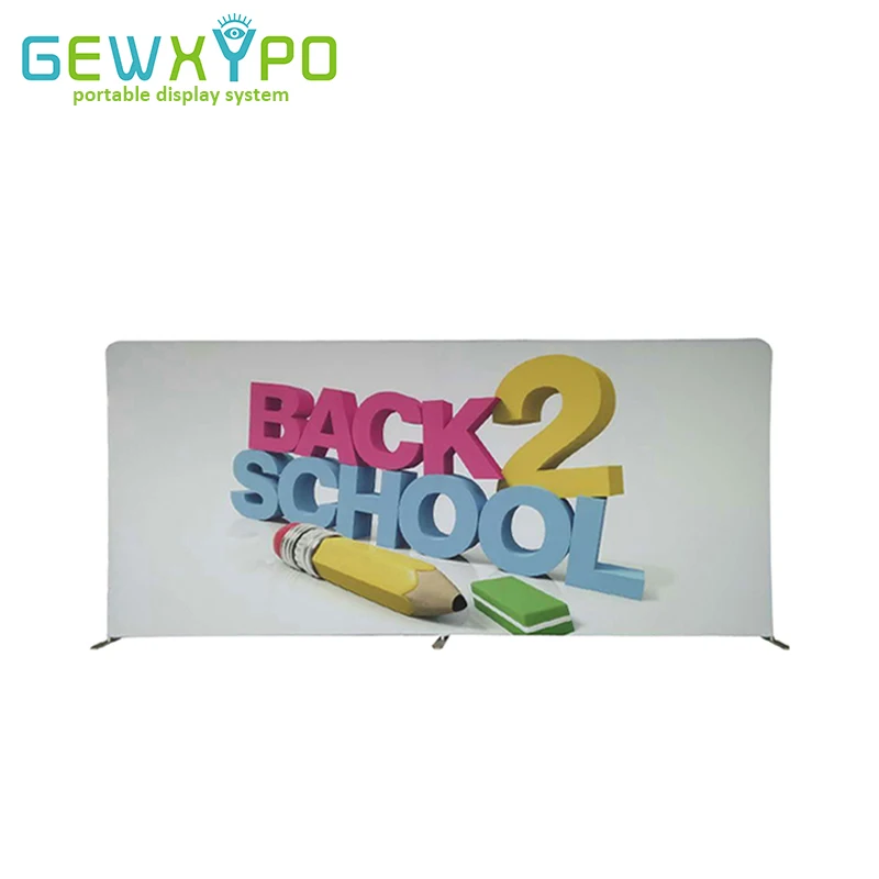 16.5‘W X 8’H Straight Tension Fabric Pop Up Banner With Aluminum Tube Frame,Expo Booth Portable Advertising Backwall Display