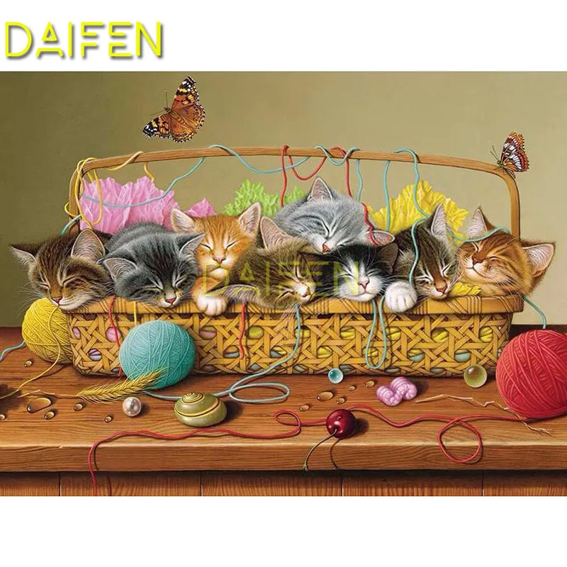 Full Square Diamond mosaic basket cats Wool butterfly Full Round Diamond painting Cross stitch 5D DIY Diamond embroidery