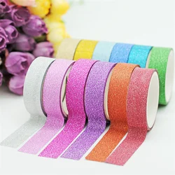 Kawaii Adhesive Silver Golden Glitter Masking Washi Tape Party Wedding Valentine Decorative Paper DIY Crafts Scrapbooking