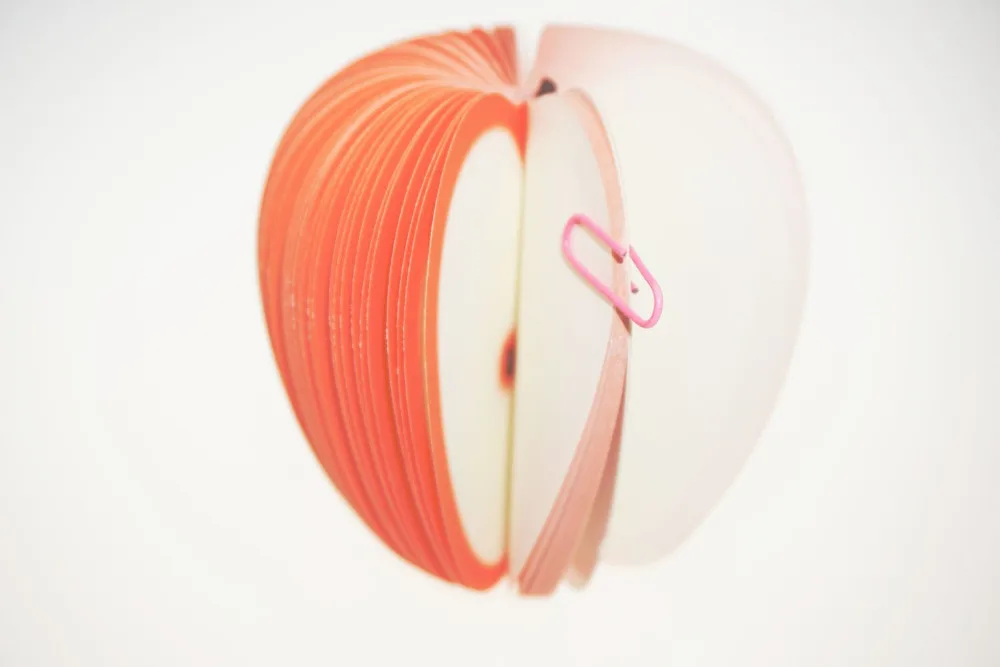 Leuke 3d Apple Vormige Sticky Paper Note, Draagbare Fruit Memo Pad, Rood