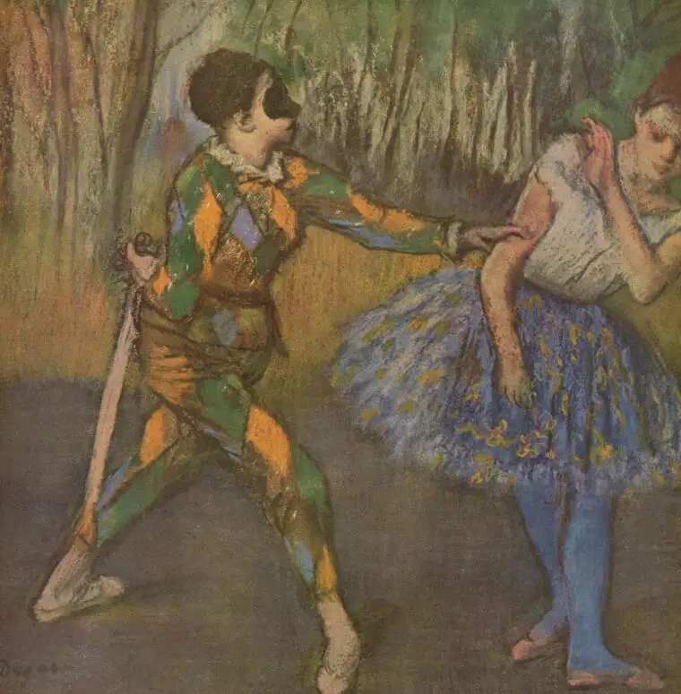 High quality Oil painting Canvas Reproductions Harlequin and Colombina (1886)  By Edgar Degas hand painted