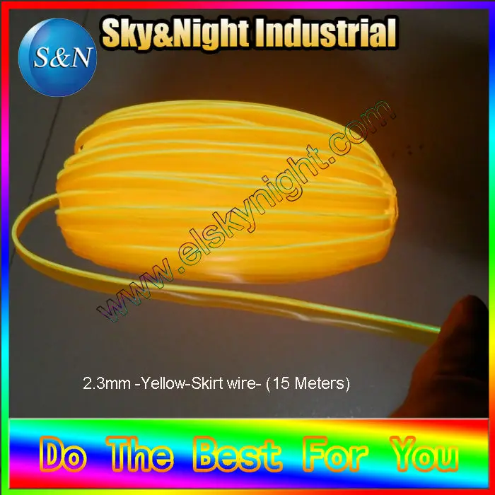 2.3mm skirt wire -15m -yellow color-without inverter+free shipping (Decoration fashion dresses)