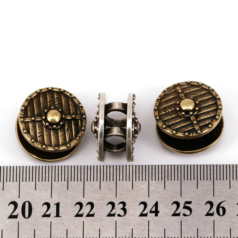 Fashion Lanyard Bead Metal Shield Shape for Original Paracord Survival Bracelet DIY Making