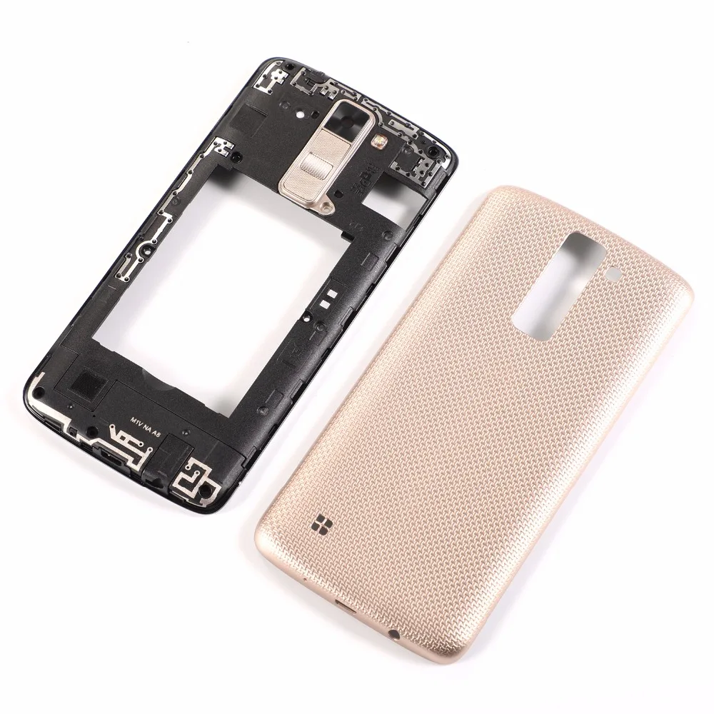 Single card For LG K8 2016 Phoenix 2 K350DS K350N K350E US375 K371 AS375 Housing Middle Frame Cover+Battery Back Cover Case