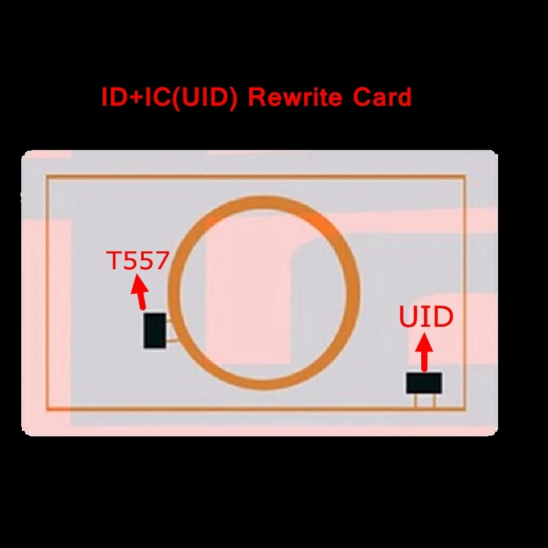 5pcs Composite Card ID 125khz + IC UID 13.56MHZ Dual Chip Frequency Changeable Rewrite Rewritable Blank Cards RFID T5577 EM4305