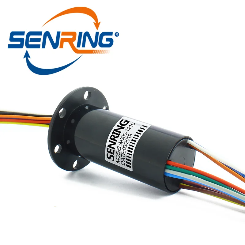 New slip ring 12 wires OD 30mm large current 10A each circuit flange installtion