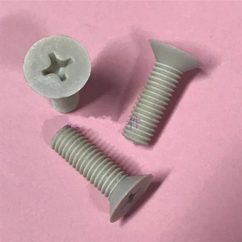 

5pcs M6 PPS material Cross countersunk head plastic screws Flat heads Phillips screw Polyphenylene sulfide bolt 10-25mm Length