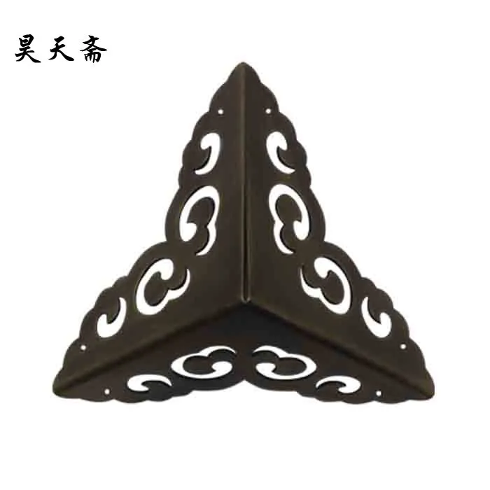 

[Haotian vegetarian] antique Ming and Qing furniture copper fittings / 8cm three bread angle / copper wrap angle HTG-068