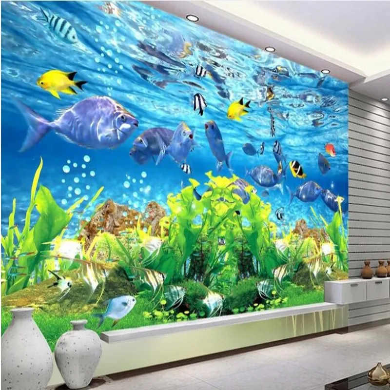 

wellyu Custom large - scale murals high - definition spectacular underwater world 3D background wall non - woven wallpaper