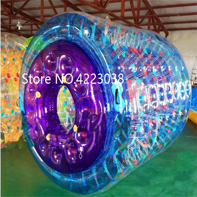 

Free shipping 2.4*2.2m Multicolour Inflatable Roller Ball On Water Ball Infaltable Water Roller For Kids Free a Pump