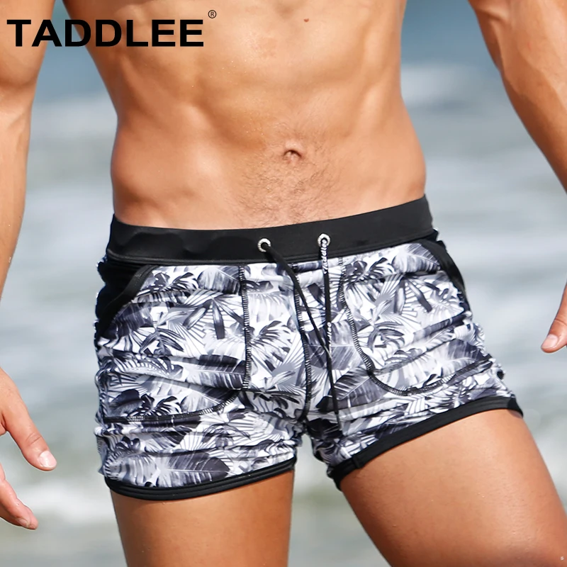 

Taddlee Brand Men's Swimwear Swimsuits Swim Boxer Briefs Bikini Trunks Short Beach Board Shorts Pocket Surf Bathing Suits Gay