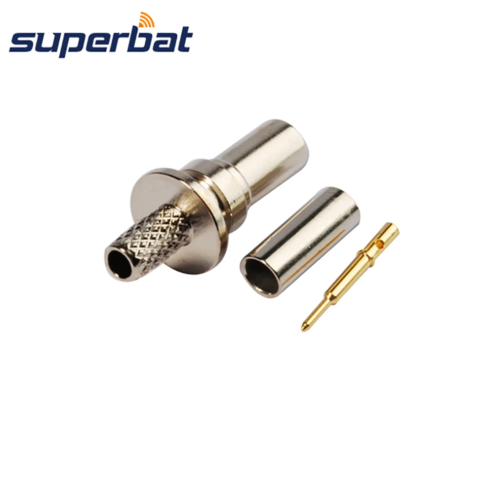 Superbat 50 ohm SMB Female Cable Mount Straight Crimp RF Coaxial Connector for RG316 RG174 LMR100 Cable Fakra Adapter