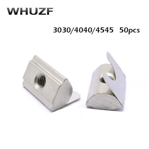 50pcs GB 30/40/45 Series Shrapnel Nut Block Elastic Nut EU Standard for 30/40/50 Aluminum Profile New