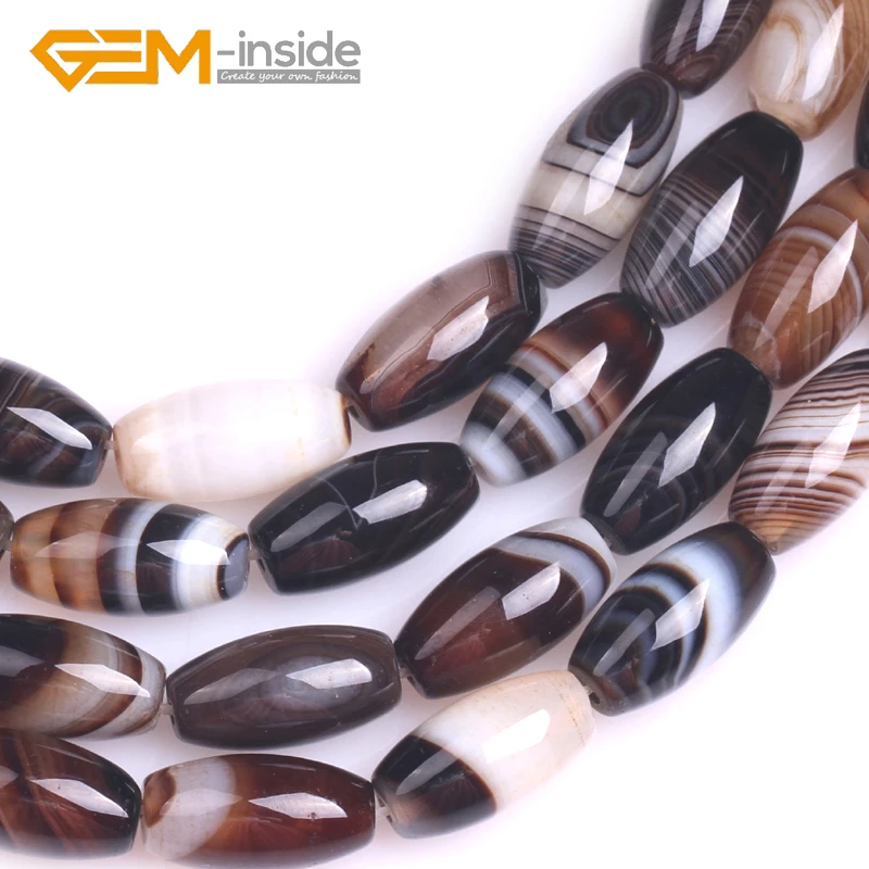 Natural Olivary Rice Shape Botswana Agates Beads Stone 8x30mm 8x12mm 8x16mm Loose Bead For Jewelry Making DIY 15\