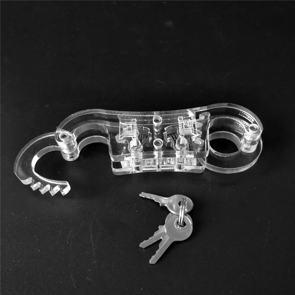 Latest Clear Crystal Restraint Thumb Cuffs With Locks Bondage Handcuffs Manacles Slave BDSM Adults Sex Toy For Male Female