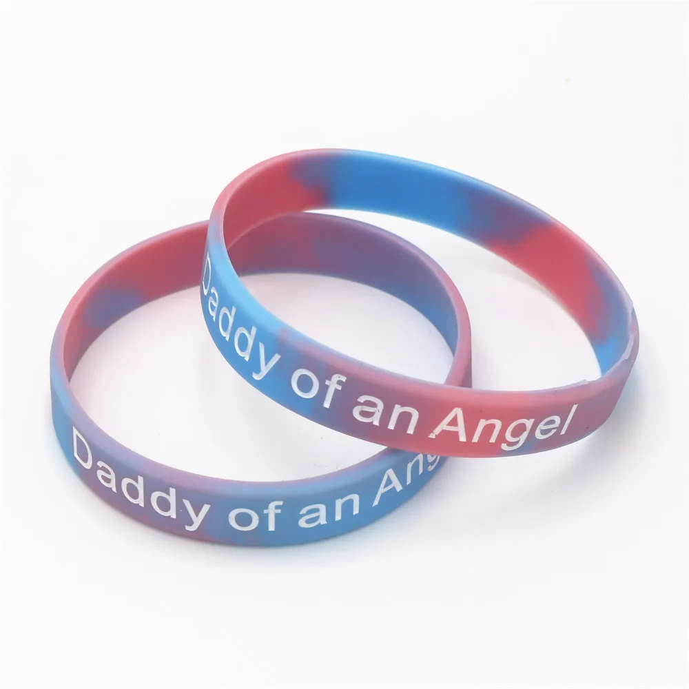 1PC Hot Sale Fashion Mummy and Daddy of An Angel Silicone Wristband Rubber Bracelets &Bangles Family Adults Gift Jewelry SH161