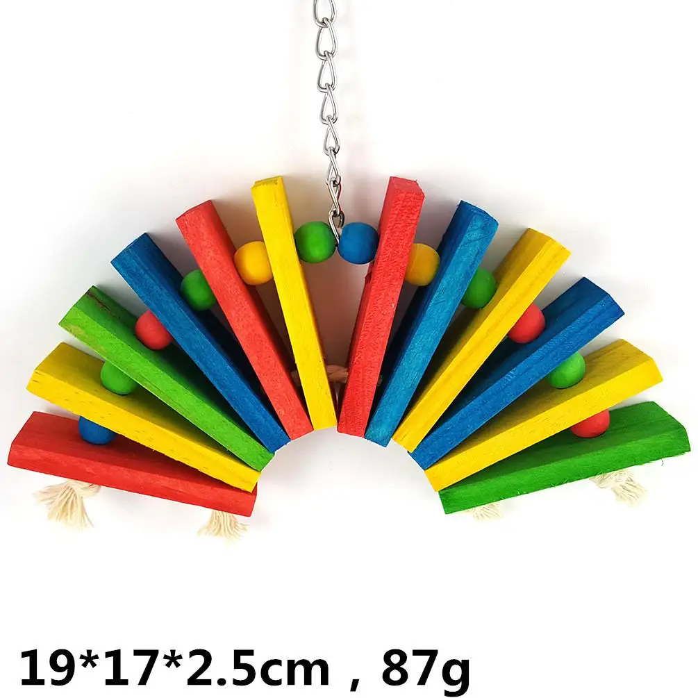 Huisdier Producten Vogel Benodigdheden Papegaai Knagen Speelgoed Diy Claw Paw Halter Kleur Hout Touw Slijpen Swing Station Ladder String Speelgoed