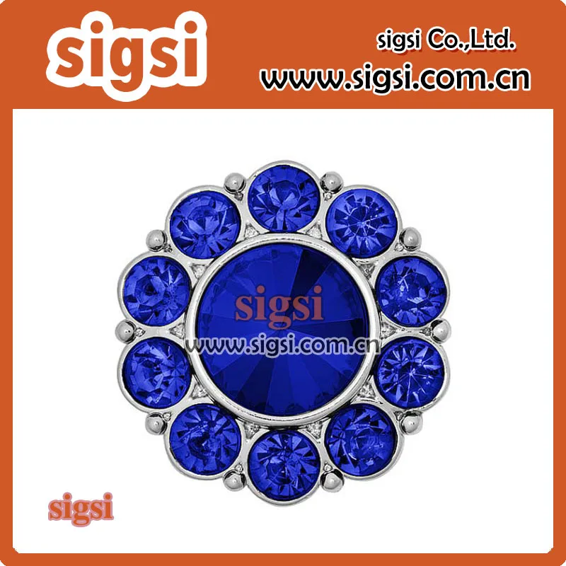 

high quality blue crystal fashion acrylic rhinestone button for decoration