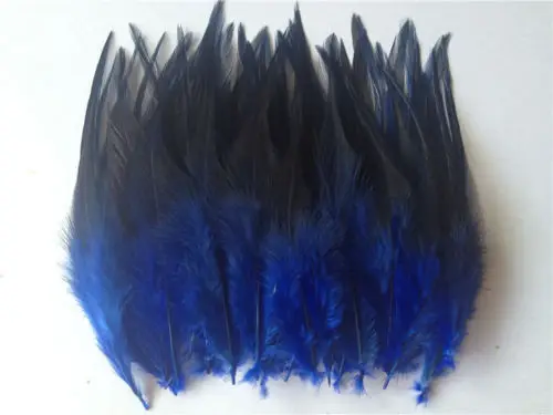 50 pcs blue pheasant feather, 10-15cm long, DIY jewelry decoration Rooster feathers