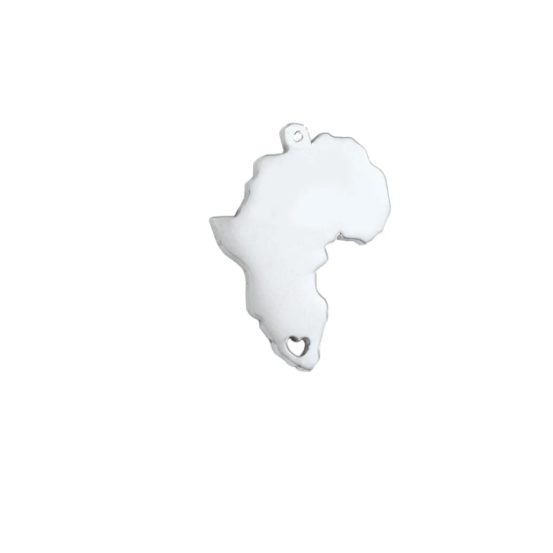 MYLONGINGCHARM-10pcs map charm-Africa map pendant--Blank polished steel pendant-Necklace Pendant19x25mm-G2840