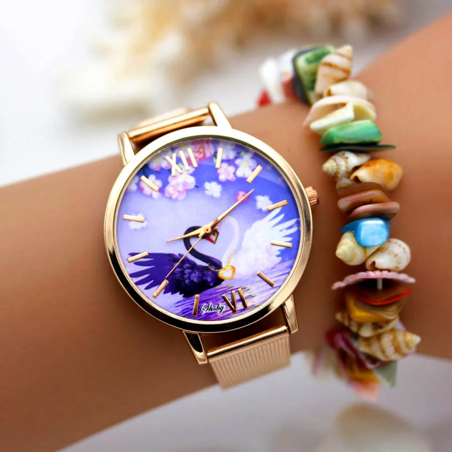 Shsby high quality Gold Stainless steel watches women dress quartz wristwatch new arrival ladies flower watches relogio feminino