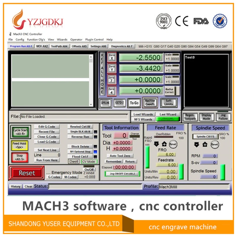 Macchina per incidere Mach3 software di controllo, versione inglese software Mach3 con lience cnc controller R3.041 inviare via e-mail