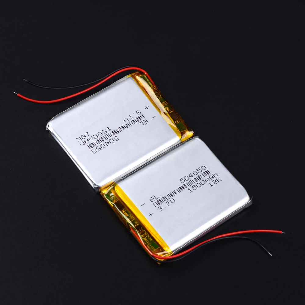 Bateria recarregável lipo de polímero de lítio 3 tamanhos de 1500mah, 504050, gps, dvd, e-book, bluetooth, dvr, gravador