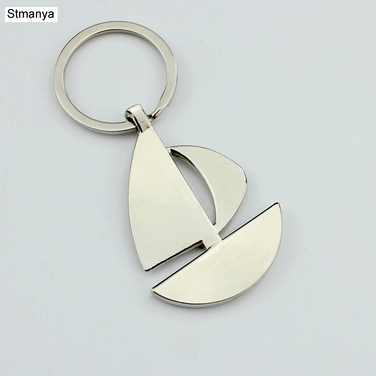 New Double sail boat Metal Keychain Ring Keyring Key Chain Lover Romantic New For Christmas and Birthday Gift  #17141