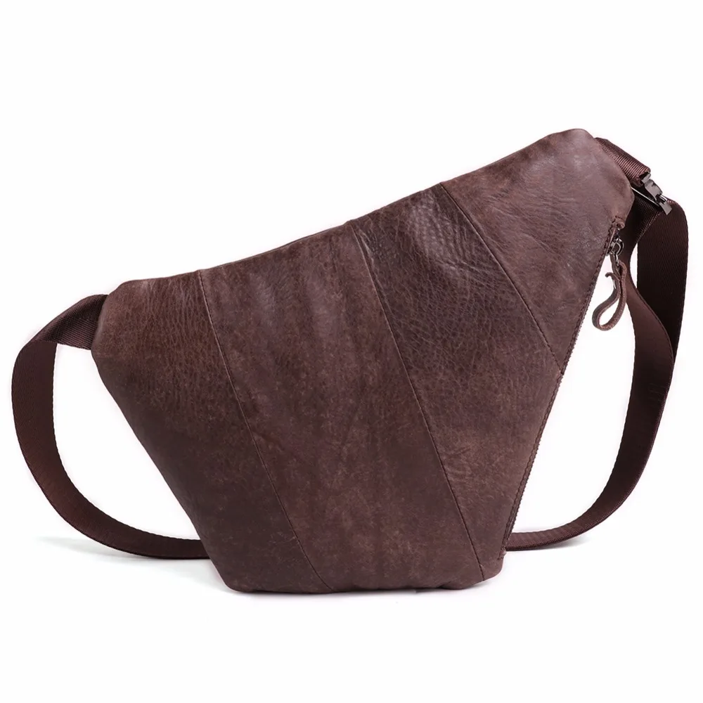 JOYIR-bandoleras de cuero genuino para hombre, bolsos de pecho de un solo hombro, cruzados, a la moda, de viaje corto