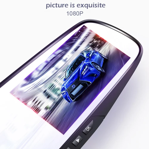 Imagen 2 del producto Cámara de salpicadero DVR con doble lente para coche, grabadora de vídeo de 1080 pulgadas, espejo retrovisor con vista trasera, Full HD, registrador automático, 4,3 P