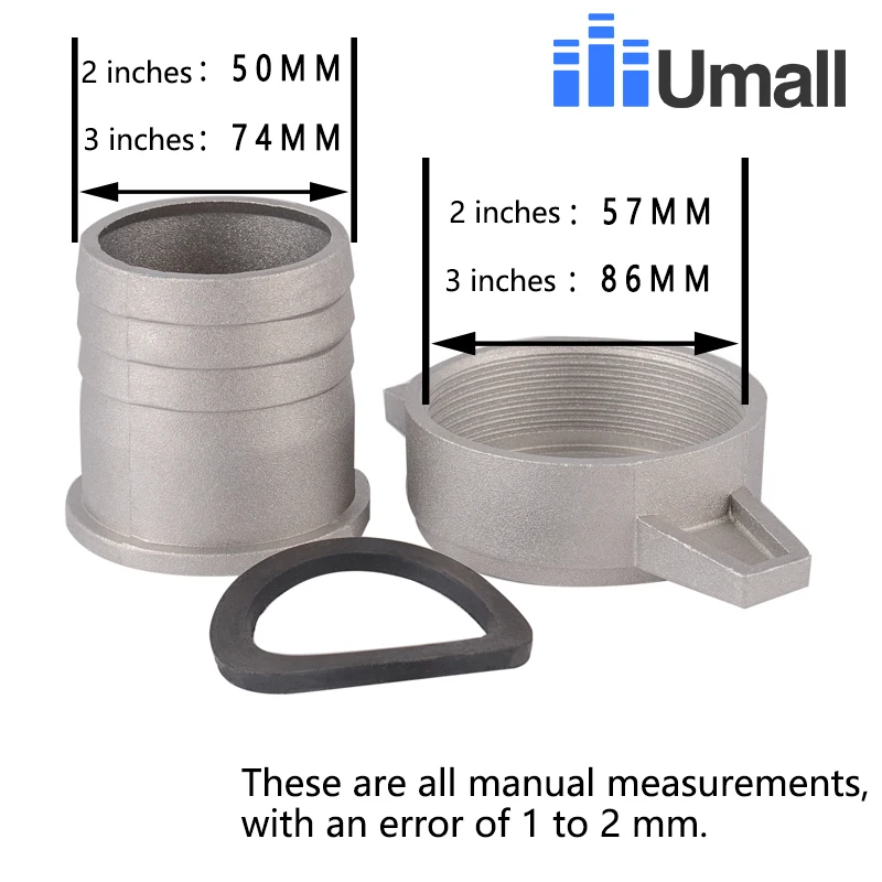 2 3 Inches Aluminum Gasoline Water Pumps Fittings Pipe Connecting Wrench Rubber Gasket Connector Pipe Fitting Replacement Parts
